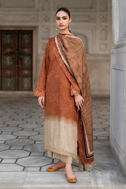 BAROQUE - Unstitched 3PC KARANDI PRINTED SHIRT WITH PRINTED DUPATTA AND TROUSER -BS1003