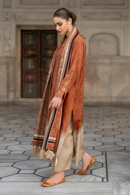 BAROQUE - Unstitched 3PC KARANDI PRINTED SHIRT WITH PRINTED DUPATTA AND TROUSER -BS1003