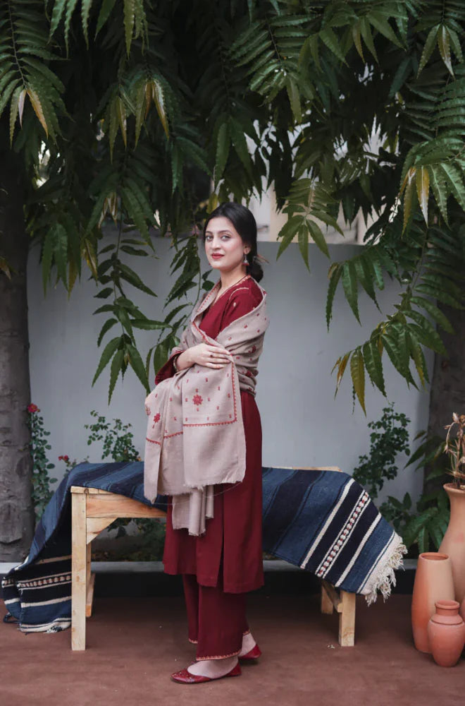 ASLING -UNSTITCHED 3PC AIR-JET DHANAK EMBROIDED COLLECTION BS1009