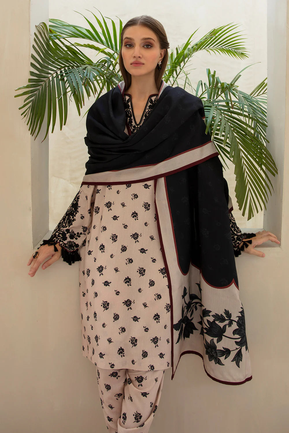 Baroque Unstitched 3pc= Digital Printed Karandi Collection BS1016