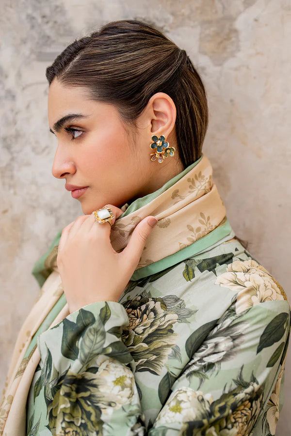 Baroque Unstitched 3pc= Digital Printed Karandi Collection BS1007