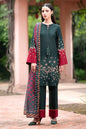 JAZMIN - Unstitched 3PC DHANAK EMBROIDERED SHIRT WITH PRINTED SHAWL AND TROUSER -BS1008