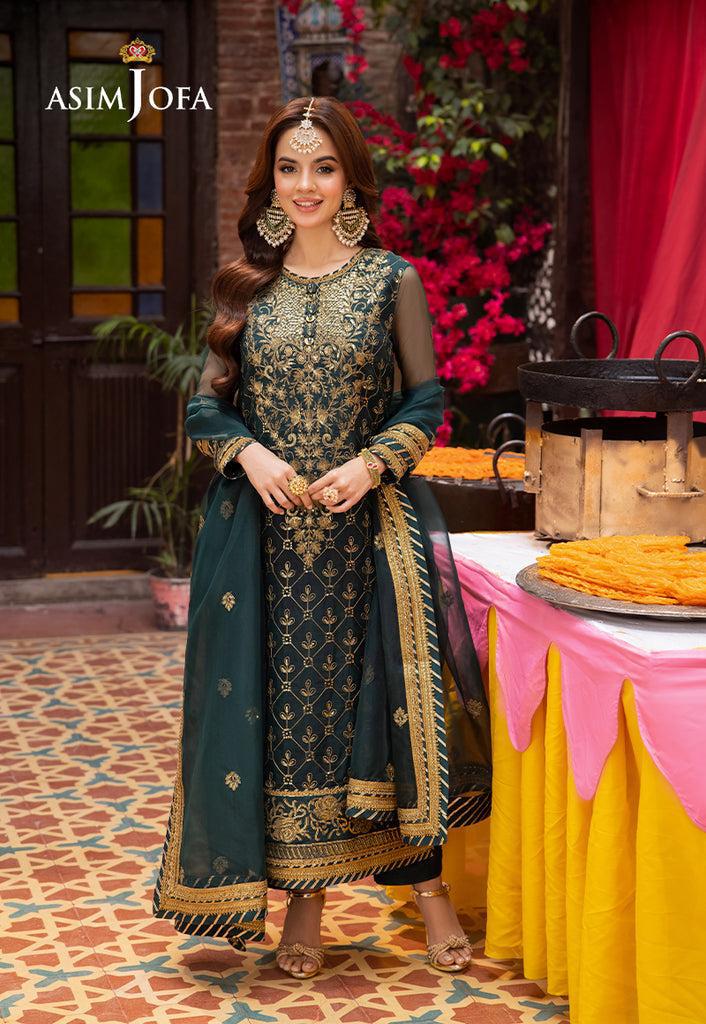 ASIMJOFA| UNSTITCHED 3PC ASIMJOFA ARTICUL FULLY EMBROIDED CHIFFON AND MALAI SIUT | BS1017