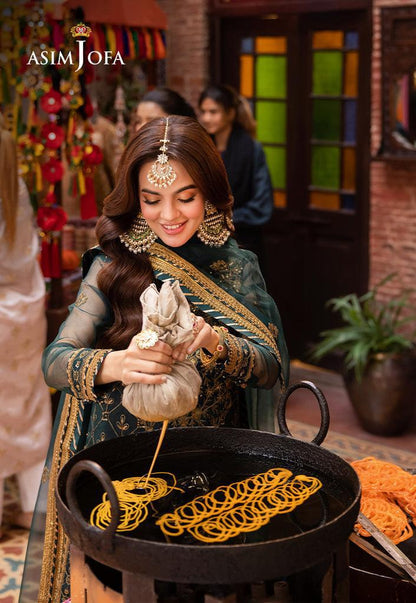 ASIMJOFA| UNSTITCHED 3PC ASIMJOFA ARTICUL FULLY EMBROIDED CHIFFON AND MALAI SIUT | BS1017