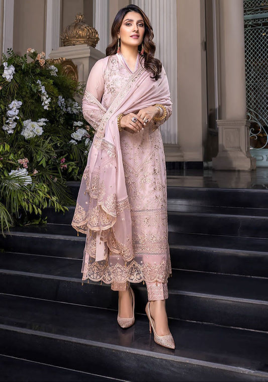 AZURE| UNSTITCHED 3PC EMROIDED CHIFFON COLLECTION |BS1021